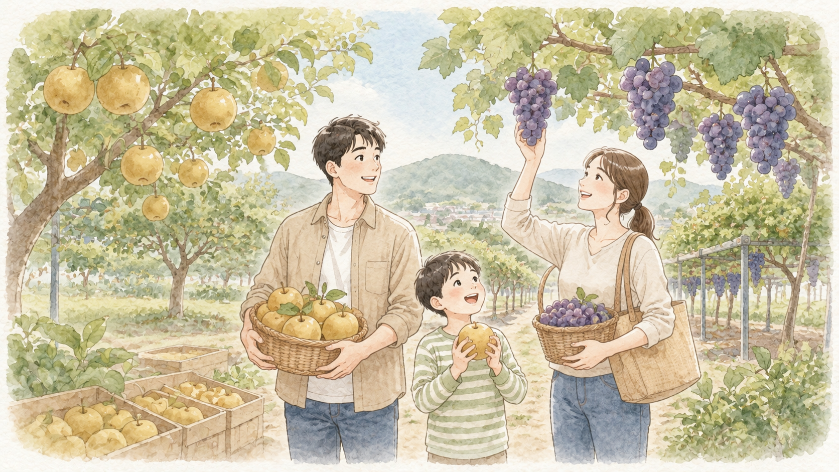 稲城の梨とぶどう